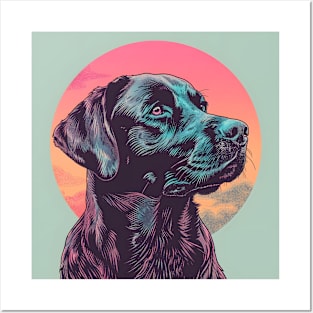 Retro Labrador Retriever: Pastel Pup Revival Posters and Art